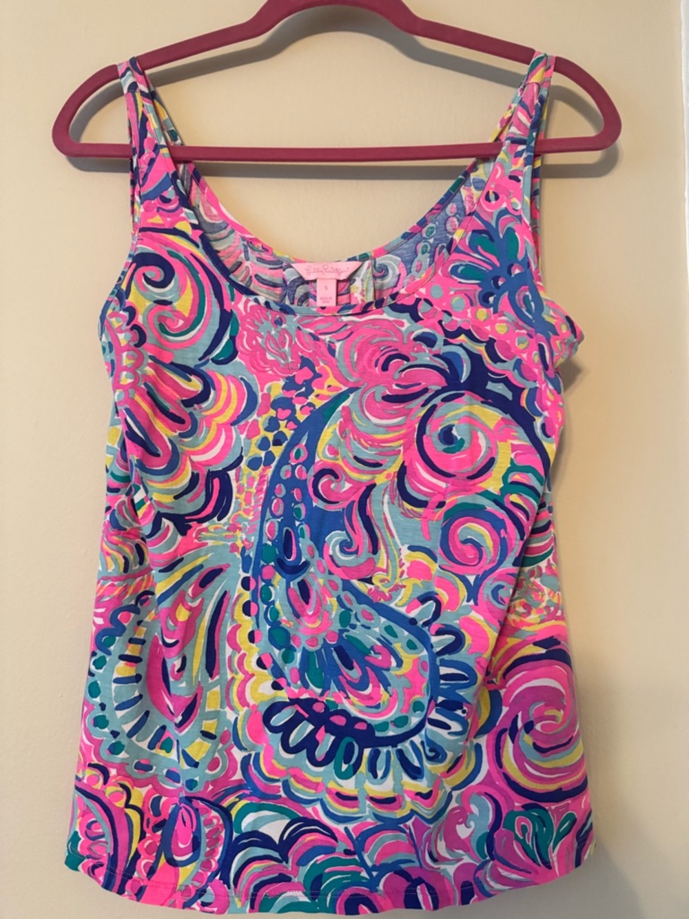 Lilly Pulitzer Multi-Color Paisley Tank Top - Pink, Blue, Green